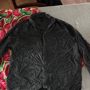 Forever 21 Black/Grey Lightweight Button Shirt